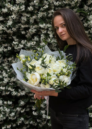 NO. 108. Bouquet with peonies and lisianthuses