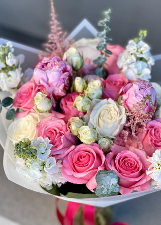 NO. 123. Pink Tenderness Bouquet (peonies, roses, matthiolas, astilbe)