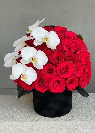 NO. 21. Red Roses with Orchid